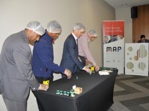 Manoj Seonath, IDC Head: Agro-Processing; Thabang Masiu, Sir Juice Quality Manager; James Wood, Aptean Director: Business Development; Muhammed Naasif Darsot, Director: Dursot Foods.