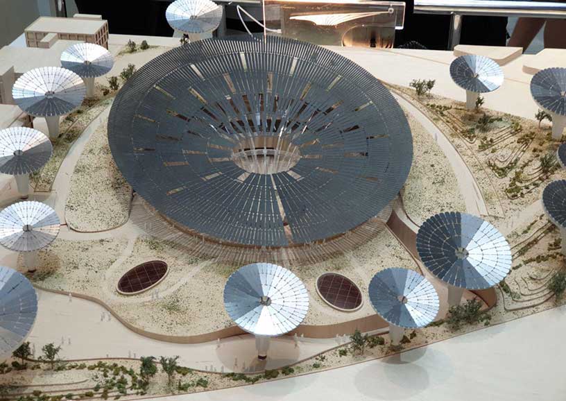 A model of the sustainability pavilion.