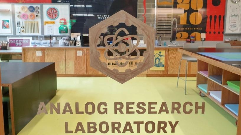 A maker space where employees can use machines like 3D printers or laser cutters to get creative with physical materials.