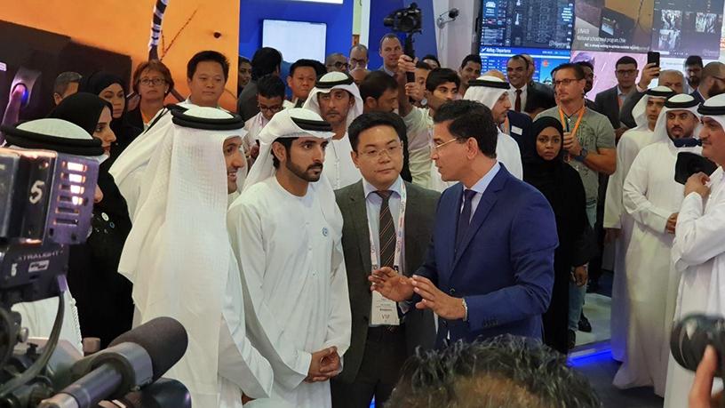 The crown prince of Dubai and chairman of the Dubai Executive Council His Highness Sheikh Hamdan bin Mohammed bin Rashid Al Maktoum (centre) officially opened GITEX.