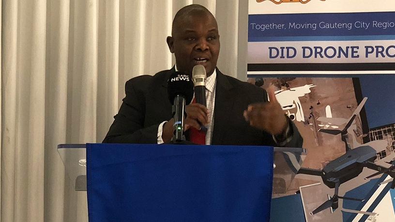 MEC Jacob Mamabolo says using drones can address cost and quality issues in infrastructure. (Photo source: SAGov News)