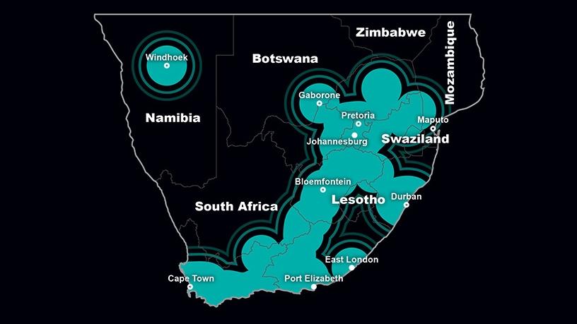 The hubs around the country where Jaguar is deploying electric car charging stations.