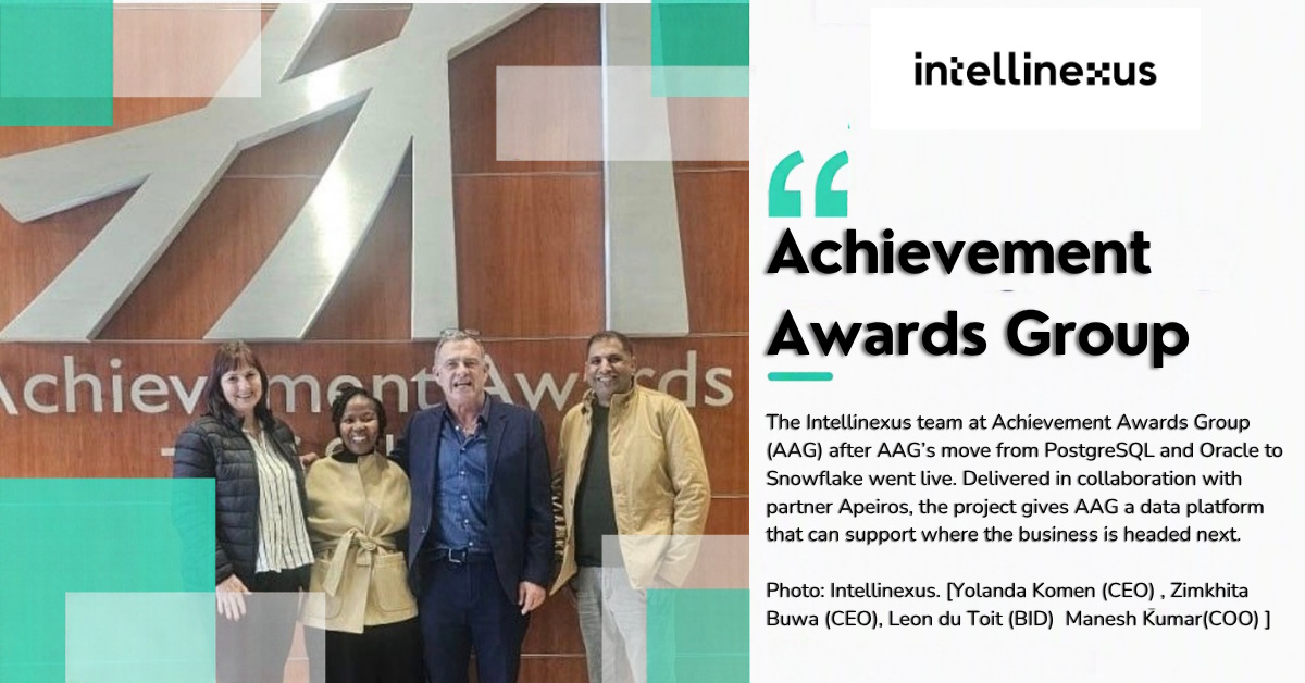 itweb.co.za - Intellinexus - Intellinexus, Apeiros successfully deliver enterprise cloud data platform on Snowflake for Achievement Awards Group