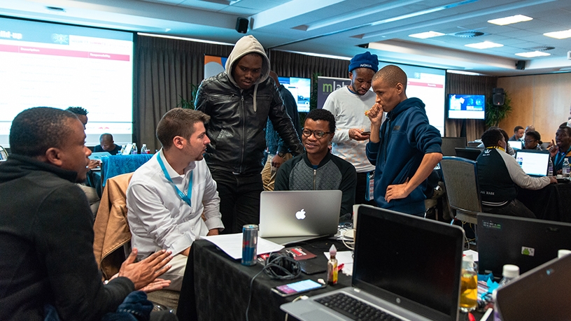 ITWeb's CEO Ivan Regasek was on hand to mentor the young developers.